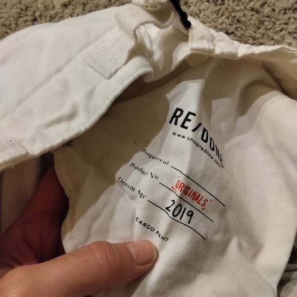 RE/DONE Women’s Off White Utility Cargo Pants Size 25 Relaxed Fit Streetwear - Picture 9 of 10